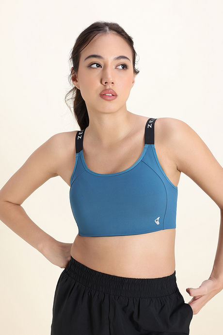 Zelocity Medium Impact Sports Bra - Saxony Blue — image 3